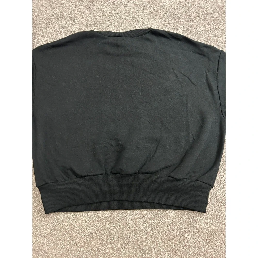 VTG Wild Fable Sweatshirt Womens Medium Black Excellent Cropped Fleece Pullover - Picture 10 of 10